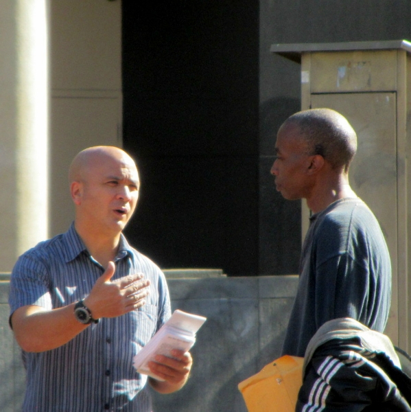 BROTHER G WITNESSES TO MAN AT UN PLAZA